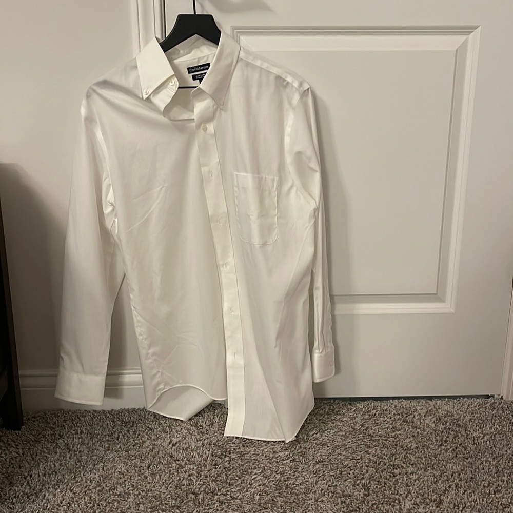 Croft & Barrow Mens 15.5 32/33 White Dress Shirt